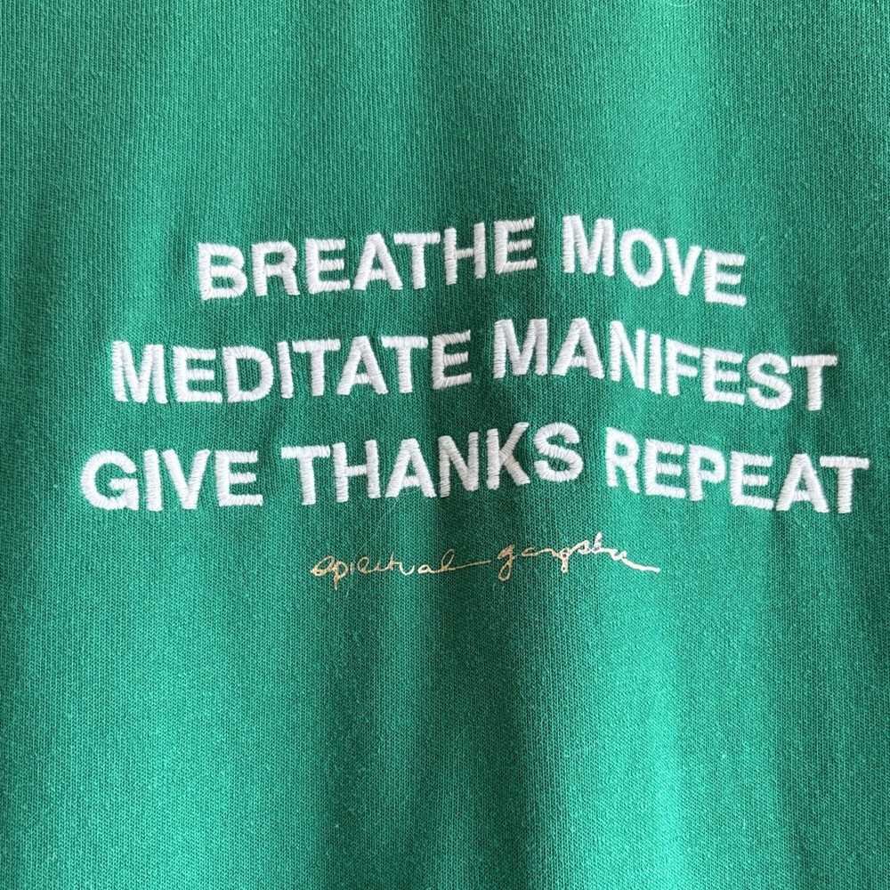Spiritual Gangster Emerald Green Crew Neck Embroidered Sweatshirt - Picture 3 of 4